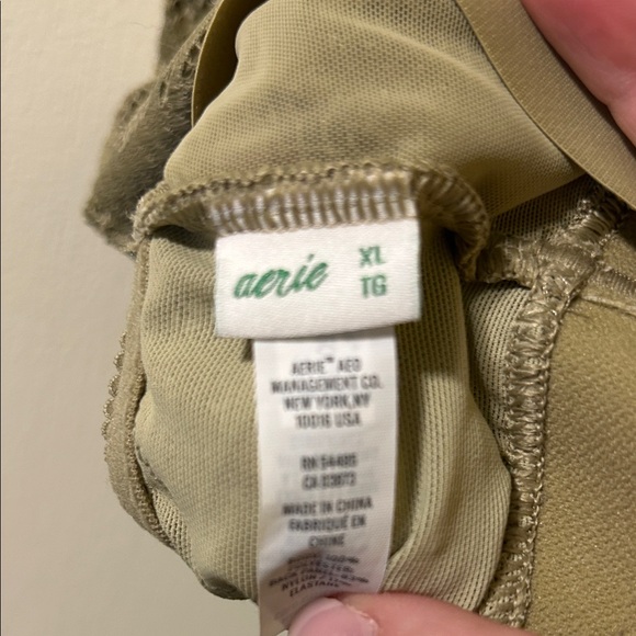 Aerie Lace Bralette with Strappy Back in olive green - Picture 3 of 3